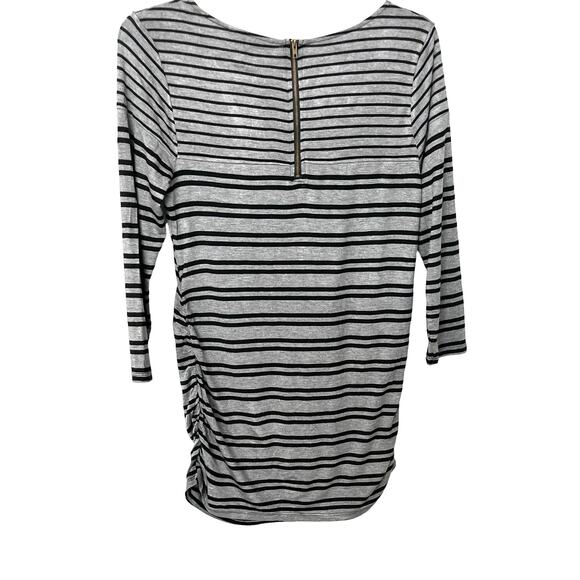 JESSICA SIMPSON MATERNITY DRRESS, WOMENS, SP, GREY WITH BLACK HORIZONTAL STRIPES - Picture 4 of 11